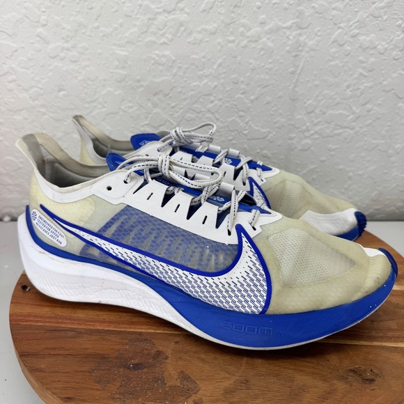 Nike Zoom Fly 5 Mens Running Shoes White Blue BQ3202-100 Size 12